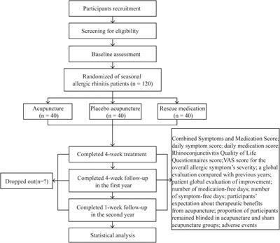 Effect of acupuncture at the sphenopalatine ganglion for the treatment of moderate to severe seasonal allergic rhinitis: Study protocol for a three-armed randomized controlled trial